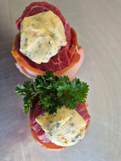 Beef Fillet Mignon X2-Wrapped In Australian Bacon And Topped With Australian Butter