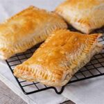 chicken strogganoff,cheese and onion puff pasty parcels x2